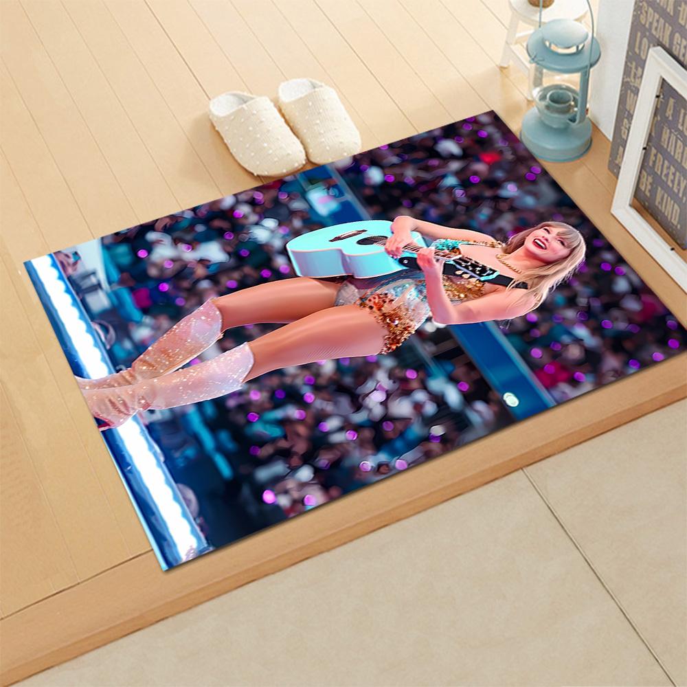 Taylor Swift's Vibrant Stage Performance rug for living rooms, bedrooms, home décor, and as gifts.