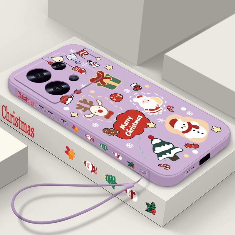 Cartoon Christmas Print Case For Xiaomi Redmi Note 14 13 Pro Plus 5G Note 11 12 13 14 Pro 13C 14C 4G Clear Soft TPU Phone Cover