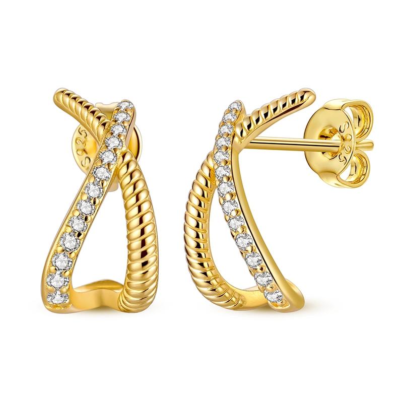 Boucle d'oreille en Argent 925 Série Dorée Boucle d'oreille Anneau Pour Femme Serpent Cœur Étoile Original Boucles d'oreilles Bijoux Mode