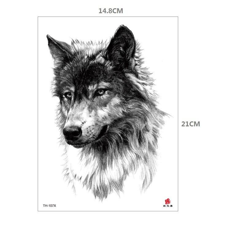 Tiger Tattoo Sticker Half Arm Lion Large Pattern Water Transfer Amazon Set