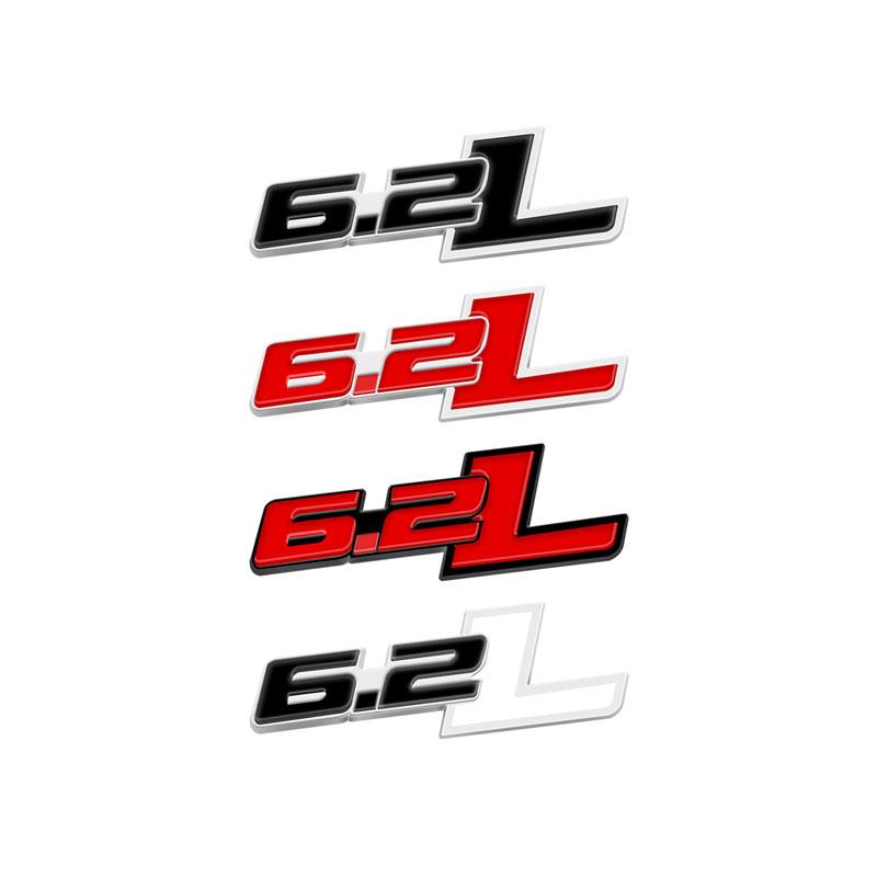 1Pcs 3D Metal 6.2 L 6.2L Logo Car Fender Emblem Side Rear Trunk Tail Badge Sticker For F150 Chevrolet C7 Camaro 6.2L Accessories