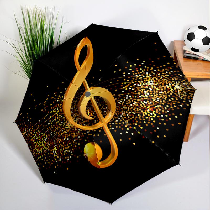 Black White Music Note Umbrella Automatic Open/close, Sturdy Iron Frame & 8-Rib Struct, Umbrella for Women & Men, Christmas Gift
