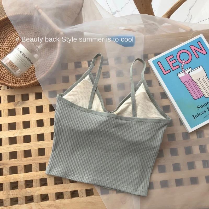 Summer Women Knitted Tank Top Sleeveless Strap Vest Sexy Female Knitting Solid Crop Top