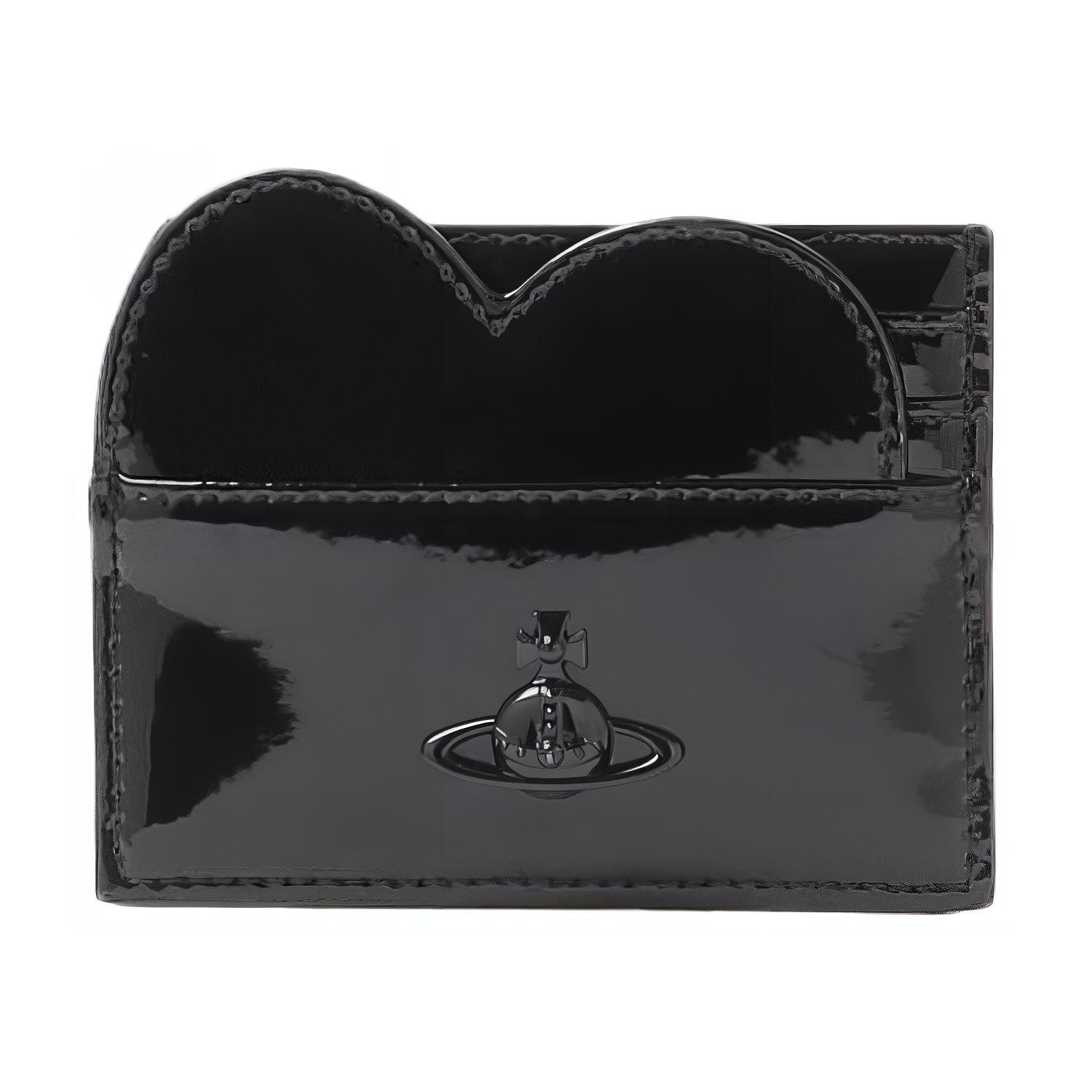 

VIVIENNE WESTWOOD Shiny Patent Heart Pattern Leather Card Holder Women Accessories Black 50684360100D Basic Set (Bag)