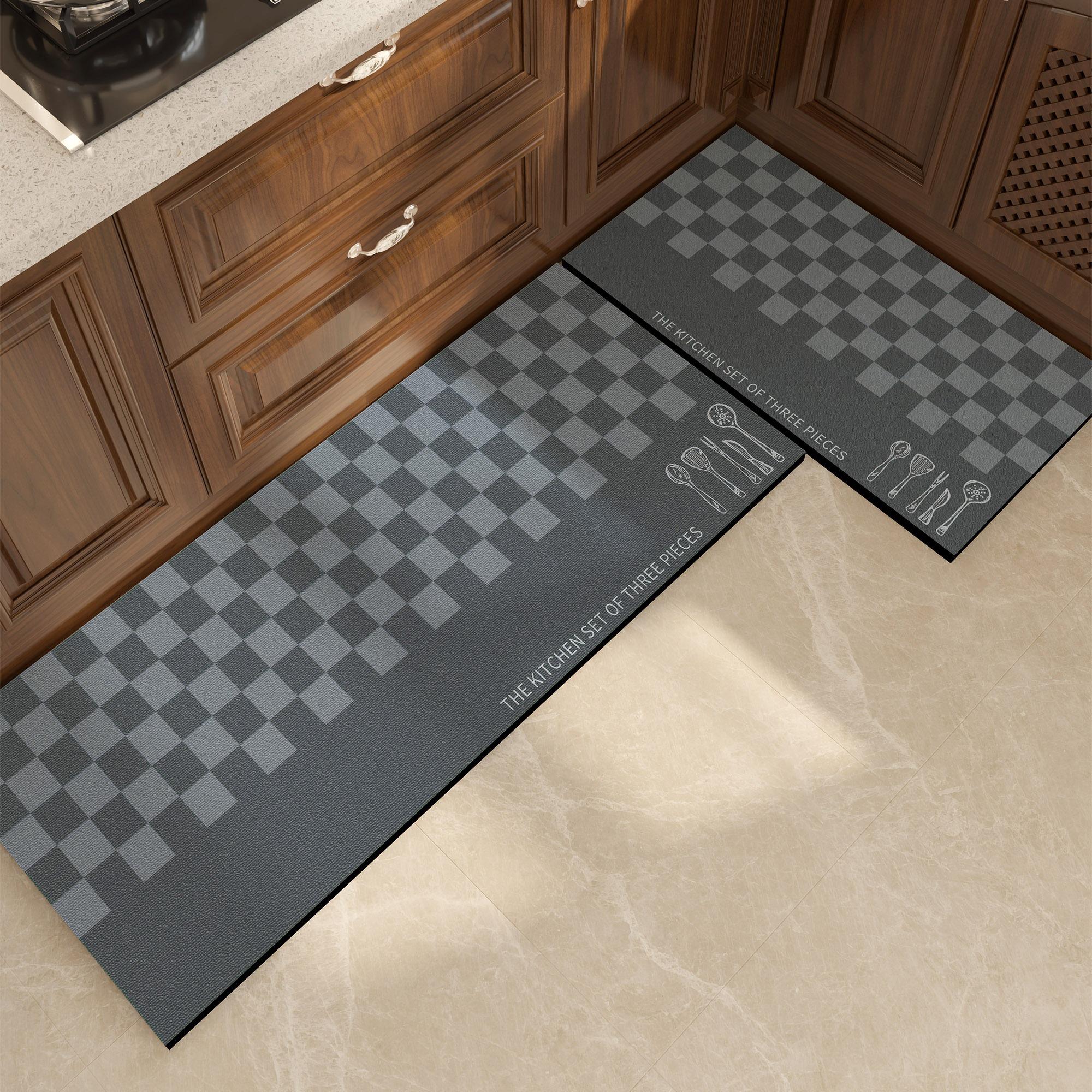 

Кухонный коврик Водонепроницаемый Нескользящий Маслостойкий Кожаный Ковер ПВХ Серый Геометрический Коврик Домашний Декоративный Коврик Alfombra Cocina 1pc 50x80cm