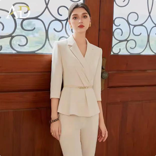 High-End Light-Colored Professional Office Suit for Medical and Beauty Professionals