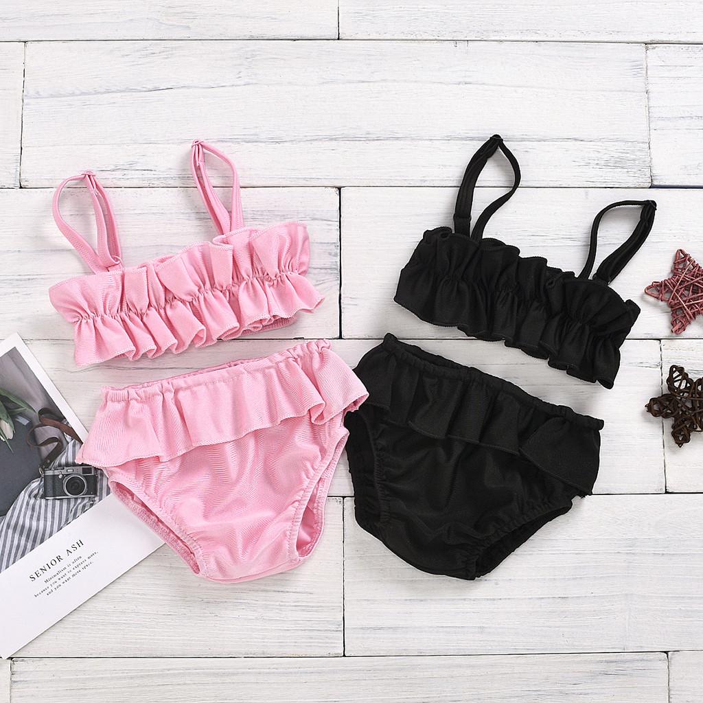 

Детский однотонный плиссированный топ и трусы на подтяжках для девочек, комплект из двух предметов