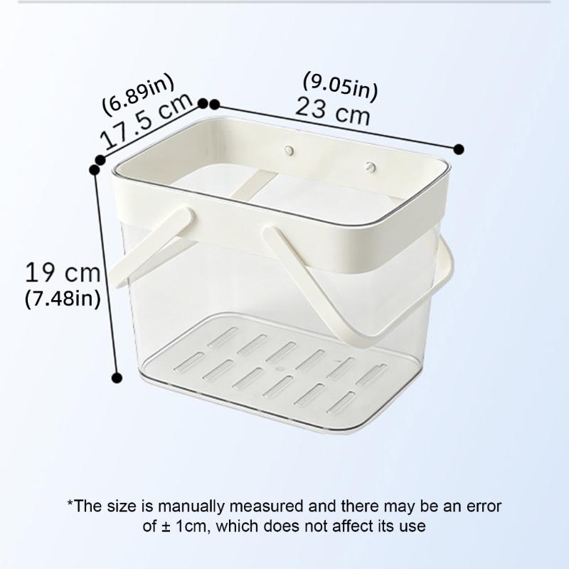 Dorm Shower Basket With Handle, Portable PET Bath Storage Bin for Shared Bath, Gym, and Daily Supply Carrying Use