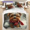 Yorkshire Terrier Pattern Bedding Quilt Set Quilt Cover Pillowcase Home Decoration Birthday Gift (1 * Duvet Cover + 2 * Pillowcase, Without Core)
