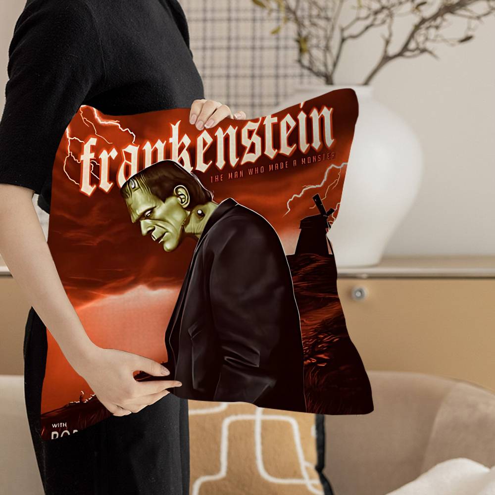 Vintage Frankenstein Monsters Movie Pillowcase Toon Gift Cushion Cover Bedroom Home Sofa Chair Seat Decor Pillow Case