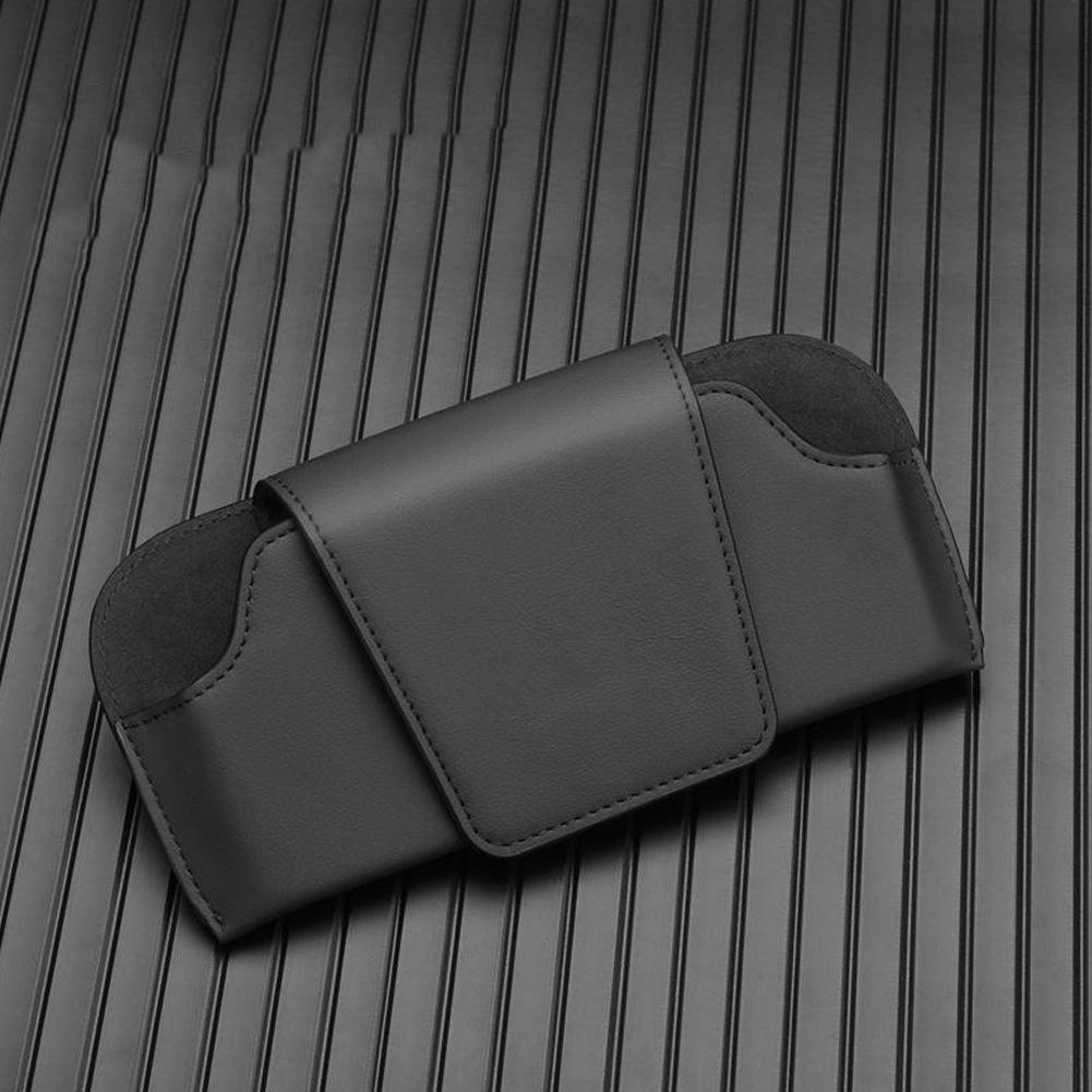 Car Sun Visor Glasses Holder Leather Sunglasses Case Clip Organizer Auto Eyeglasses Storage Box Garage Hand Tools