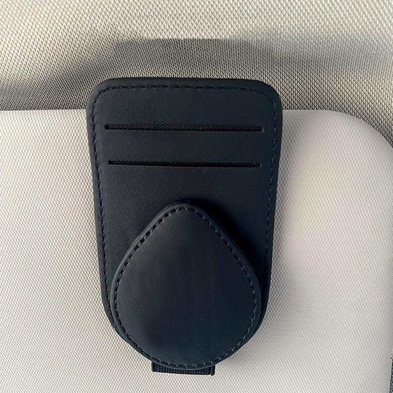 Universal Car Visors Clip Not Slip PU Leather Design Soft Padding Secure Storage Driver Accessory Upgrades For Eyewear