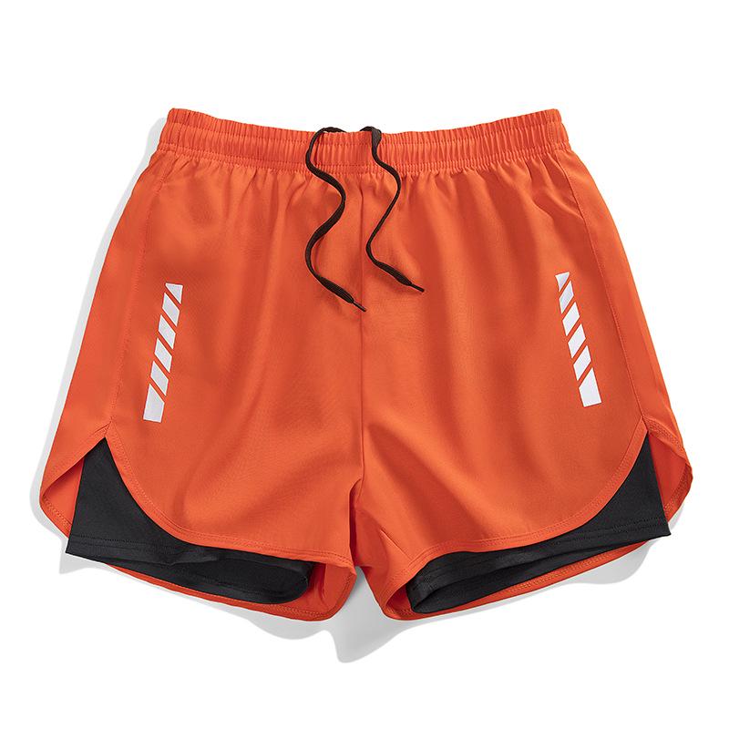 

Мужские шорты для бега из ледяного шелка высокой эластичности - быстросохнущие, с подкладкой для марафона и длинных дистанций L оранжевый/красный