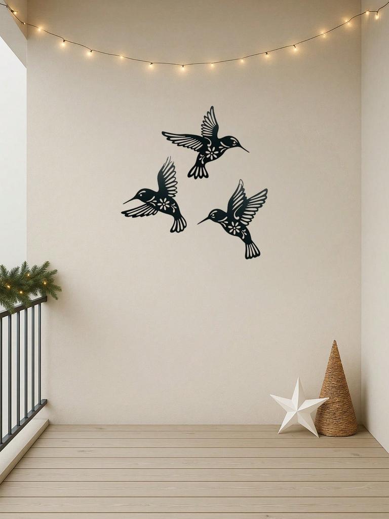 PC Metal Hummingbird Wall Art, Minimalist Iron Bird Decor for Home & Holiday Gifts