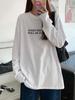 T-shirt Blanc Manches Longues pour Femme - Tendance 2026 Coton Pur Coupe Ample pour Printemps/Automne