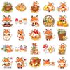50 Sheets of Hand-Painted Autumn Fox Stickers: Cute Animal Decorations for Planners & Fridges