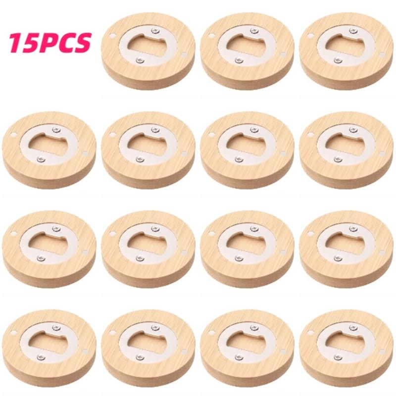 

45/25/15pcs Bamboo Magnetic Bottle Opener DIY Blank Bottle Opener Fridge Magnet Wedding Party Favors for Guests Beer Opener Gift