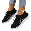 Spring/Summer Women's Flyknit Lace-Up Sneakers - Breathable Mesh Platform Running Shoes