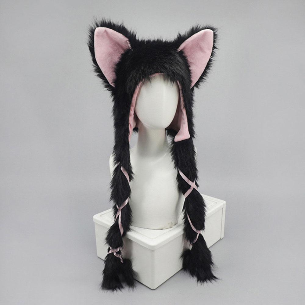 Japanese Sweet Winter Hat For Women Y2k Style Cat Ear Hat Lolita Earmuffs Cap Outdoor Warm Ear Protection Cap Costume Party Hat