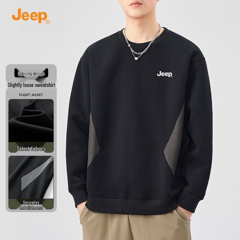 JEEP Men s Casual Round Neck Sweatshirt L