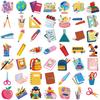 50 Cartoons Back To School Season Doodle Stickers Decorate Guitar Notebook Suitcase DIY Waterproof