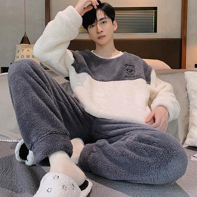 Coral Fleece Men's Winter Pajamas Set Thicken Flannel Warm Sleepwear  Soft Pajama Men Pyjama Homme Pijama