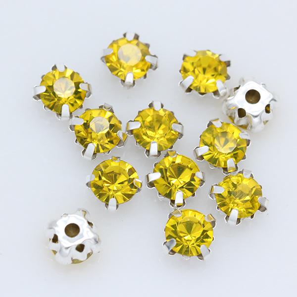 3-10mm Silver Base Hand-Sewn Glass Rhinestones for Clothing, Handbags, Belts, and Accessories