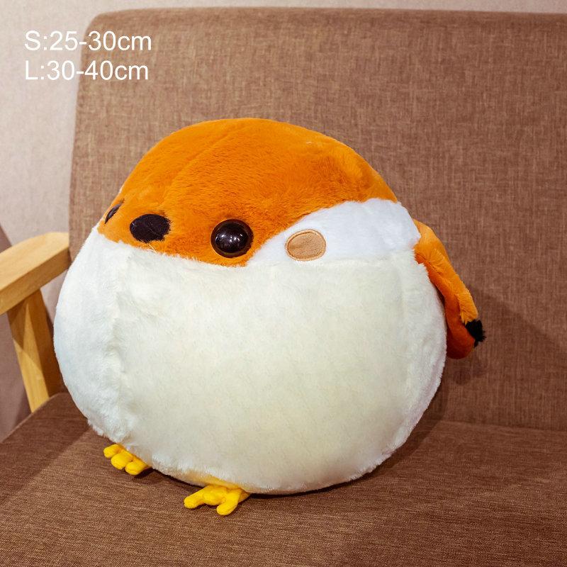 Super Soft Down Cotton Round Ball Shape Lifelike Fat Tits Bird Plush Toy Stuffed Plushie Parrot Cushion For Birthday Gift
