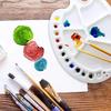 2PCS Artist Painting Palette 17 Well Fish Shaped Plastic Color Mixing Tray Kids Classroom Art Craft Watercolor