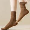 Women's Cotton Socks Solid Color Mid-tube Socks Versatile Pile Socks No Heel Fall Off Women's Socks