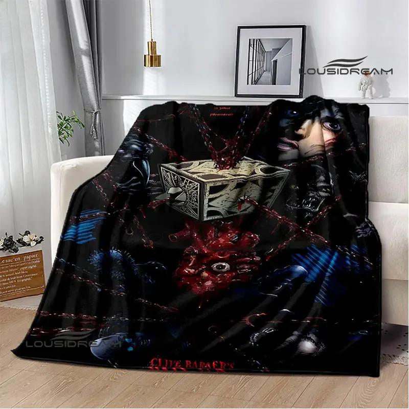Coperta con stampa horror hellraiser coperta da picnic coperta sottile in flanella morbida e confortevole coperta da viaggio per la casa regalo di compleanno