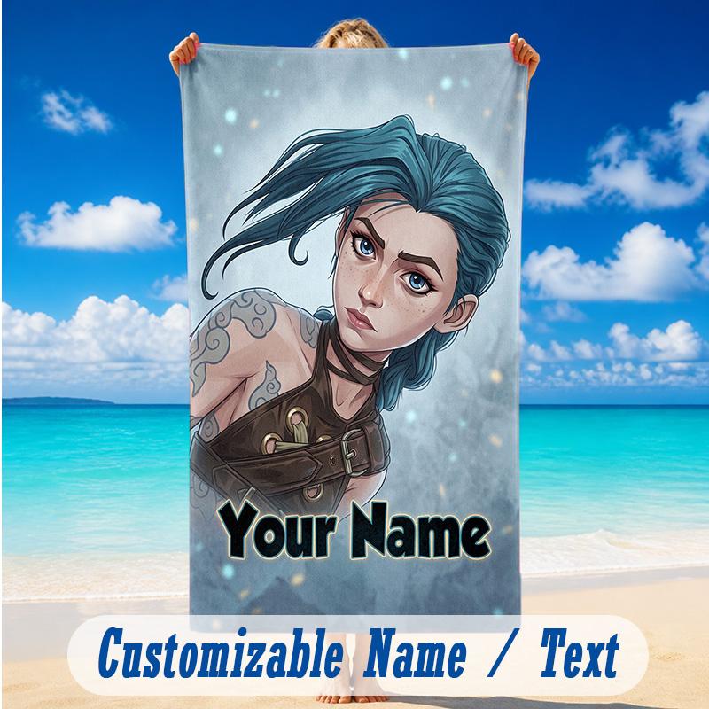 Beach Towel Custom Name Text, Quick Dry Large Towel For Beach HomeArcane