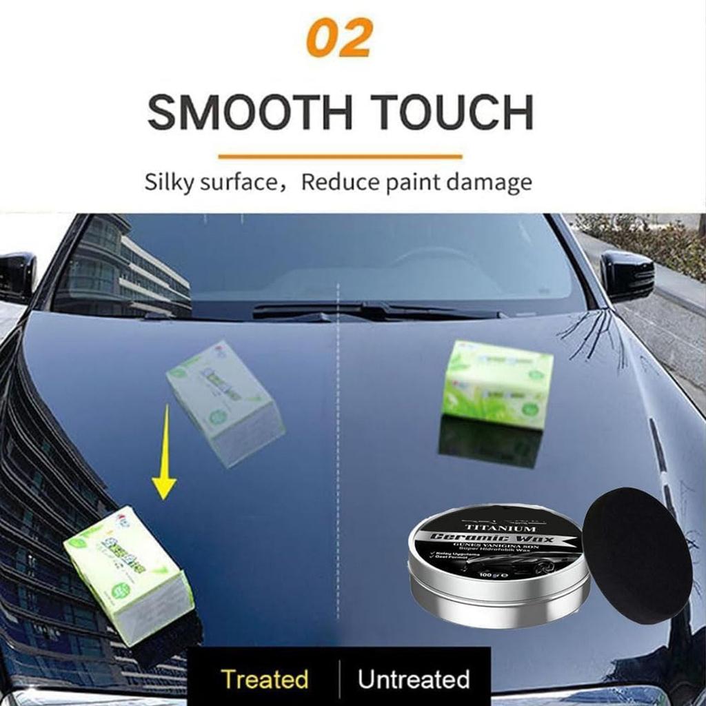 Titanium Keramisk Voks, Sterk Bilbelegg Poleringsvoks, Langvarig Mild Polish Med Svamp, Titanium Keramisk