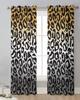Leopard Print Animal Skin Texture Gradient Sheer Curtains for Living Room Decor Window Curtains Kitchen Tulle Voile Curtains