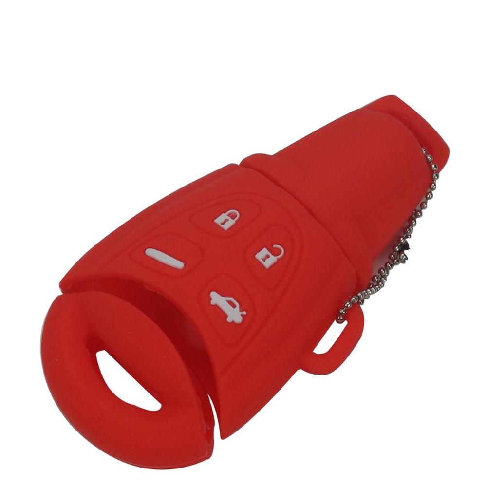 

jingyuqin Новый 4-кнопочный силиконовый чехол для ключа в стиле автомобильного стайлинга, оболочка для брелока для SAAB 9-3 9-5 93 95, заготовка красный