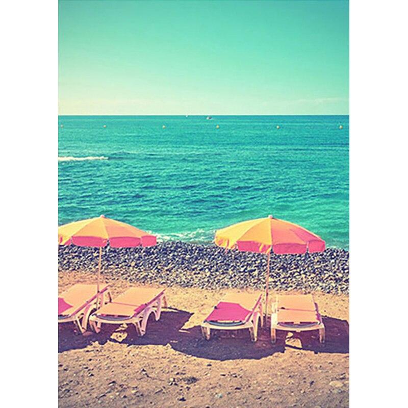 New 5D DIY Diamond Painting Sea View Diamond Embroidery Sandy Beach Cross Stitch Full Round Drill Home Decor Manual Gift