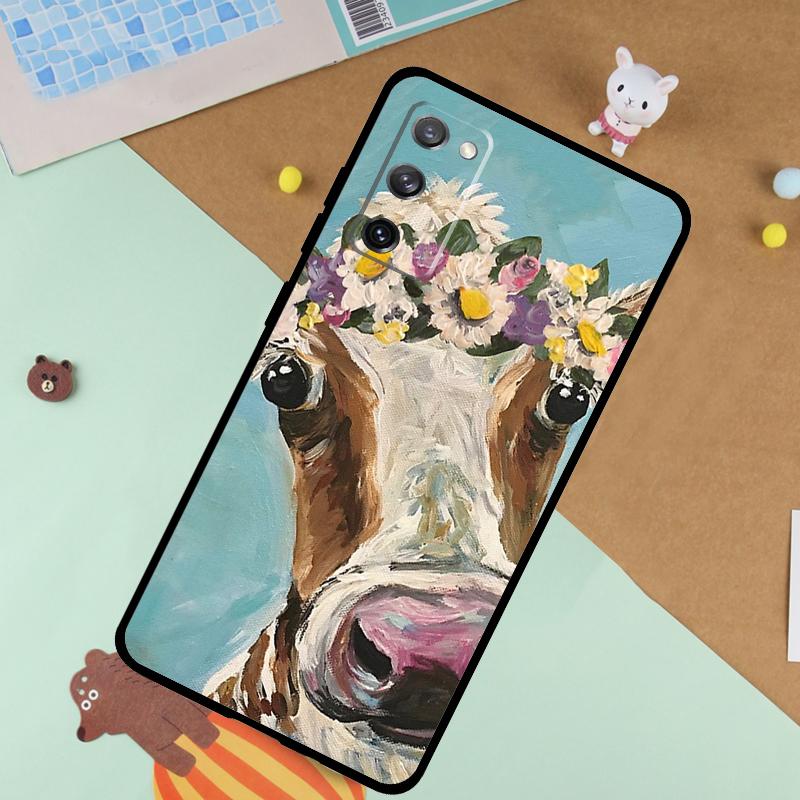 

Cute Cartoon Cow Soft Case For Samsung Galaxy S25 Ultra S9 S10 S20 S21 S22 S23 S24 Plus S24 FE Funda Cover Galaxy S9