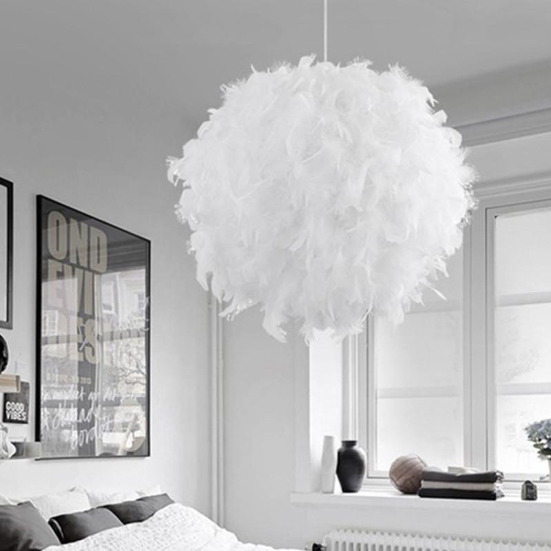 Hanging Lamp Light Fixture Living Room 40cm Modern Pendant Romantic Ball Feather Shape Pvc E27 E26 220v For Bedroom S At Affordable Free Real Hanging Lamp Light Fixture Living, What Size Light Fixture For Living Room