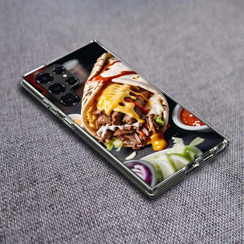 Cheese Crispy Chicken Beef Packaging Phone Case For Samsung Galaxy S24 S23 S21 S20 FE S22 S26 Ultra S25 Edge S10 Plus Cover Clea