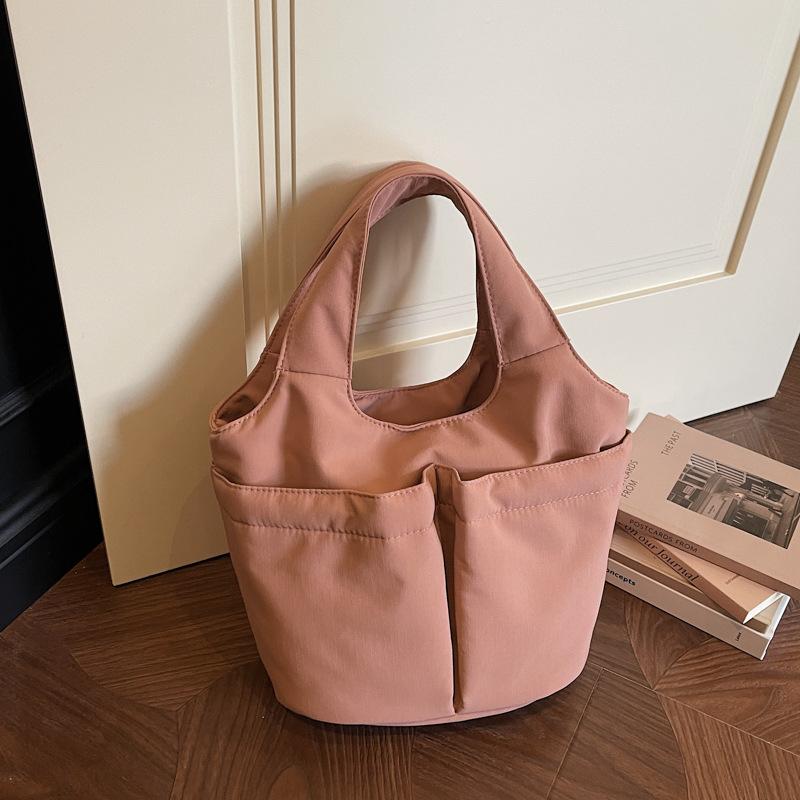 Multi-Color Fabric Handheld Tote Bag Lightweight Spacious Casual Daily Use Bag