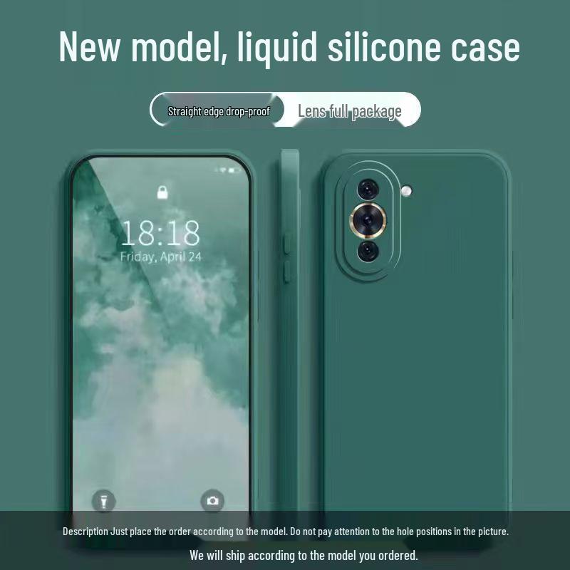 Huawei Hinova10Pro Liquid Silicone Drop-proof Solid Color Phone Case Huawei Hinova10Pro темно-зеленого