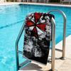 Grunge Umbrella Corp Emblem Towel Single Sided 2DPrint Durable Absorbent Towel Beach Vacation Pool Day Nostalgic Vibe Decor Gift