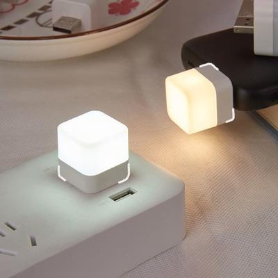 6Pcs USB Plug Lamp Small Night Light Computer Mobile Power Charging Mini Book Lamps LED Eye Protection Square Reading Light