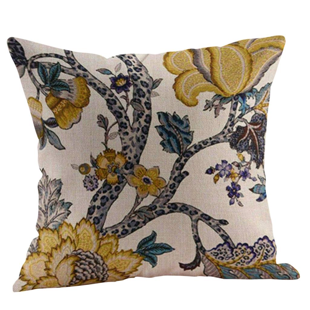18" Vintage Flower Cotton Linen Throw Pillow Case Sofa Cushion Cover Home Decor 18" Vintage Flower Cotton Linen Throw Pillow Case Sofa Cushion Cover Home Decor