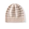 Womens Striped Cashmere Knit Beanie Winter Warm Ear Flap Hat Casual Outdoor Cold Weather