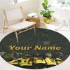 Beitar Jerusalem FC Wappen Benutzerdefinierter Name Runder Teppich Teppich für Wohnzimmer Schlafzimmer Sofa Spielzimmer Dekor Rutschfeste Fußmatte