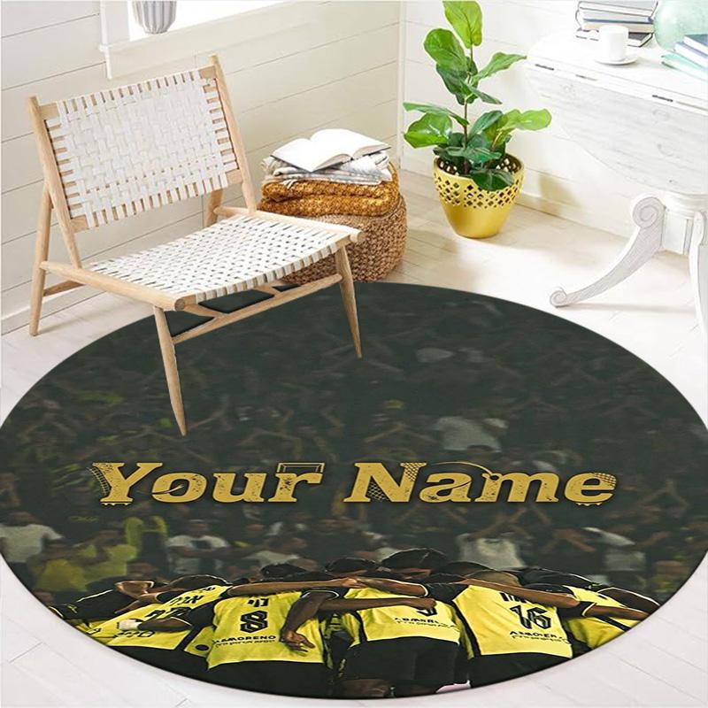 Beitar Jerusalem FC Wappen Benutzerdefinierter Name Runder Teppich Teppich für Wohnzimmer Schlafzimmer Sofa Spielzimmer Dekor Rutschfeste Fußmatte
