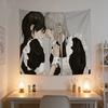 Cute Maid Style Black White Flannel Wall Hanging Tapestry for Bedroom Headboard Decor Cute And Stylish Wall Hanging