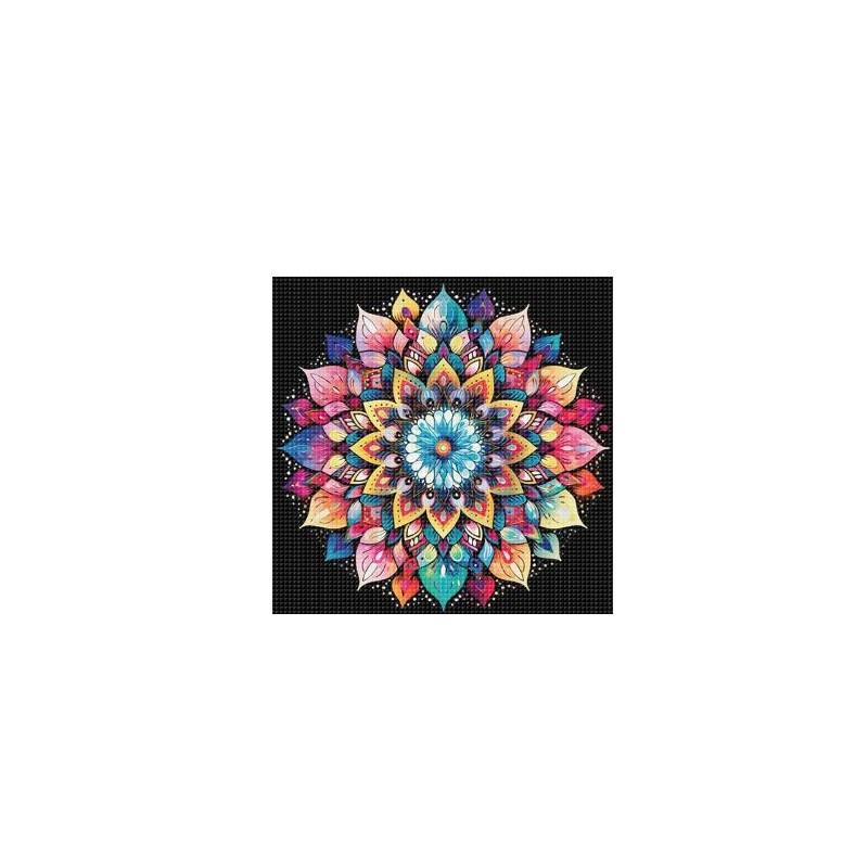 for Mandala Full 11CT DIY Stamped Needlework Embroidery Kit 15.75x15.75in Printed -Stitch Kits for Adults Home Decor