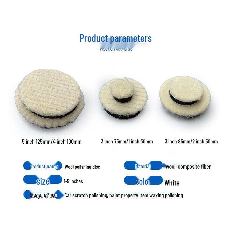 Self-Adhesive Japanese Wool Car Polishing Pad - Scratch Repair & Detailing Disc.